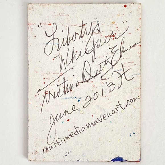 ATC ACEO Original 'Liberty's Whisper' Encaustic Wax Paint Tristina Elmes - Picture 7 of 7